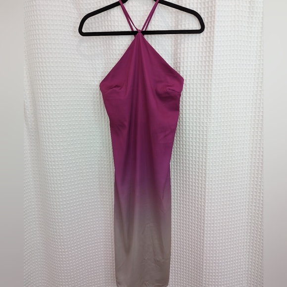 The Drop Women's Orchid Ombre Print Stretch Satin Midi Dress @signedblake NWOT - Picture 2 of 7